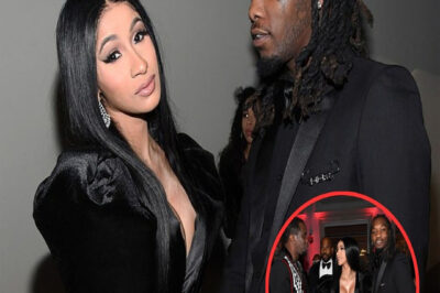 Cardi B puts on a racy display in black jumpsuit with a plunging neckline as she cosies up to husband Offset at Diddy’s 50th birthday party